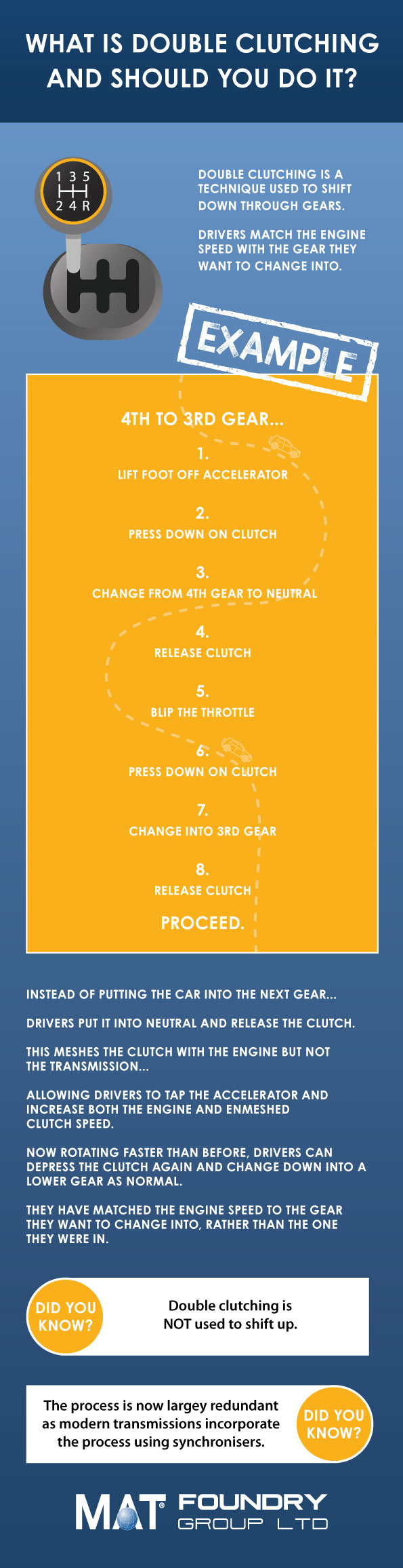 Double Clutching Infographic - MAT Foundry